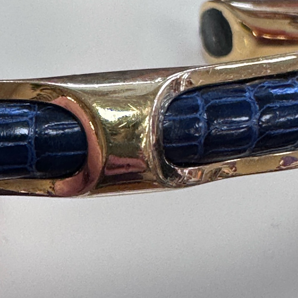 Hermes women’s Gold and Blue leather Bracelet- GORGEOUS! EXCELLENT CONDITION! - Picture 10 of 16